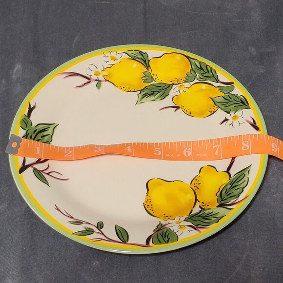 4 Brylane Home Lemon Salad Plates - Picture 4 of 4